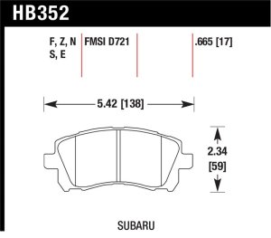 Subaru Impreza Brake Pads - Front - Hawk Performance - HPS Performance Street Compound - `98-`01